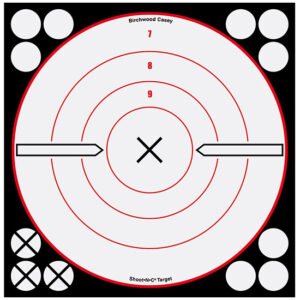 BC SHOOT-N-C WHITE/BLK 8 BULLS-EYE X 6PK