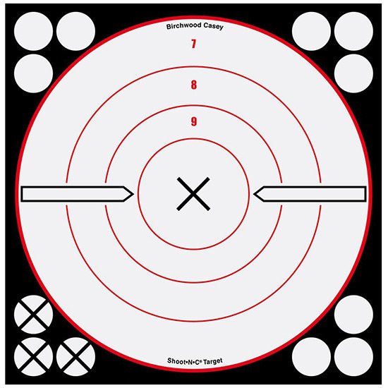 BC SHOOT-N-C WHITE/BLK 8 BULLS-EYE X 6PK