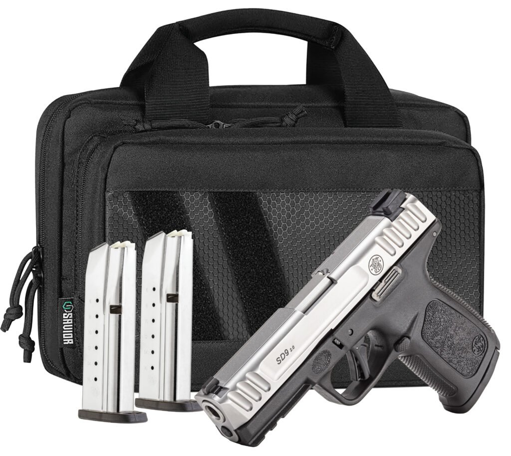 SW SD9 2.0 9MM 4 BLK/SS 16RD SAVIOR BUNDLE