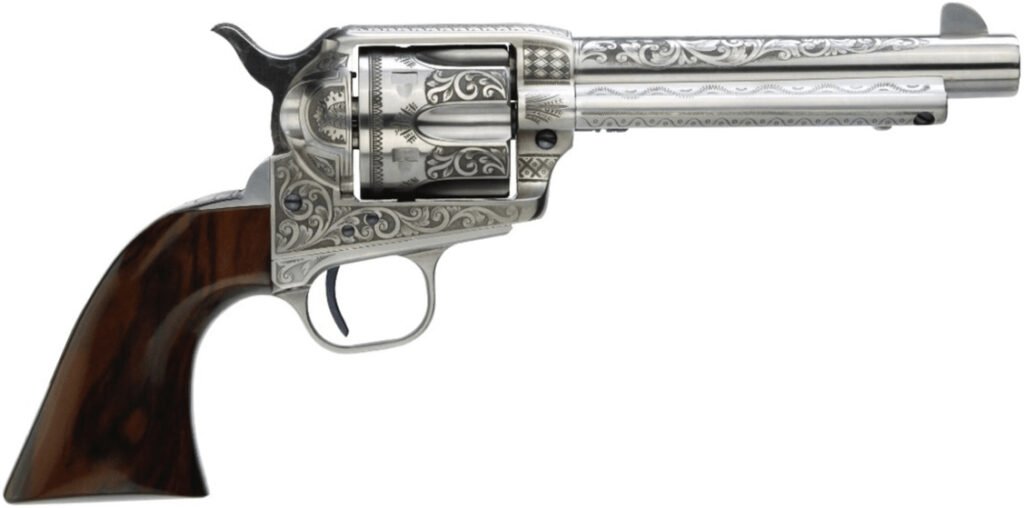 TF UBERTI 1873 CATTLEMAN 45LC 5.5 PHOTO ENGR WHT